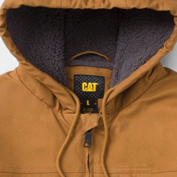 NWT Men's Caterpillar Hooded Sherpa Lined Jacket Size 2XL 🔥🔥 - Picture 2 of 4